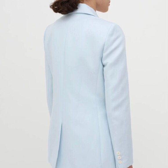 MAJE Paris Vizane Linen Blend Twill Blazer US M 38 Light Sky Blue Designer $385 - Picture 16 of 16